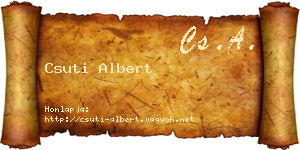 Csuti Albert névjegykártya