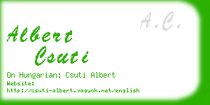 albert csuti business card